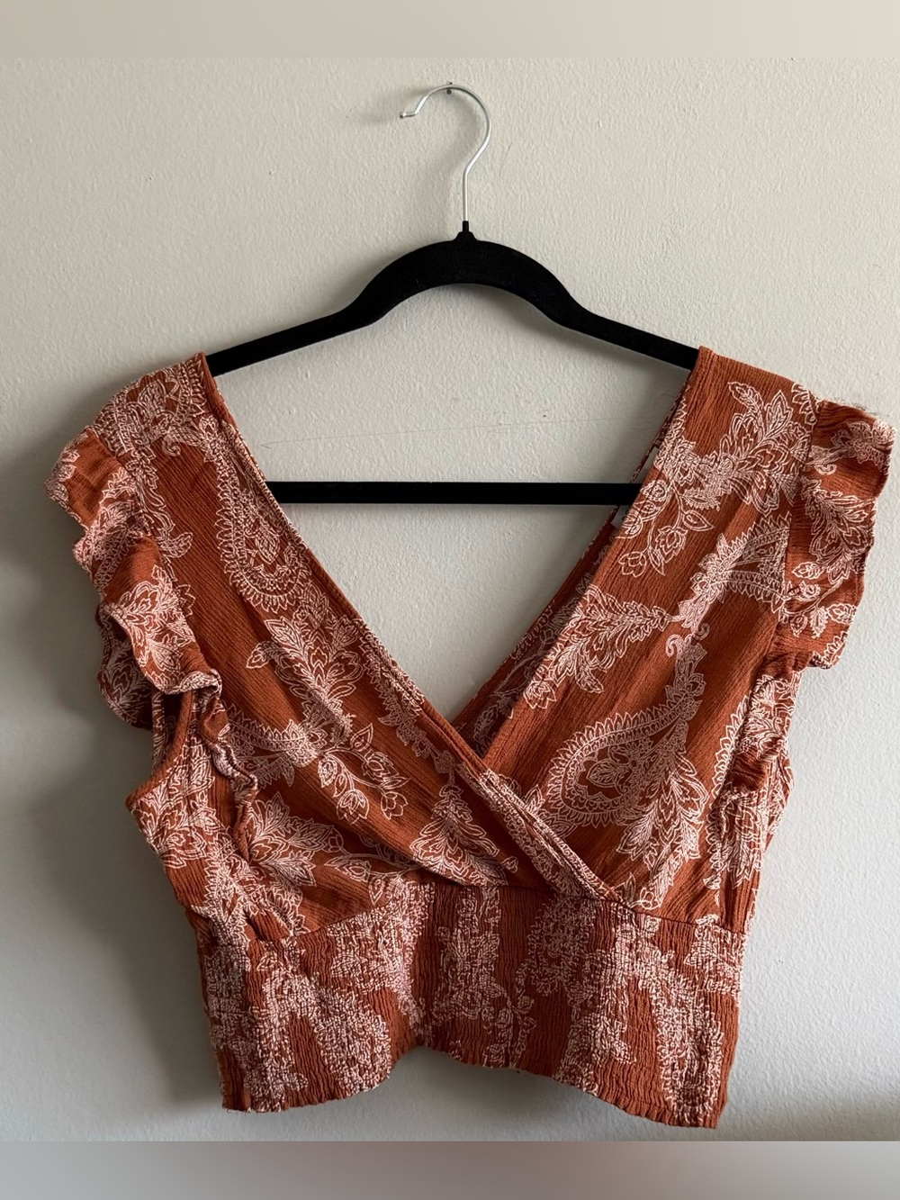 Marshalls - Rust Paisley Crop Top in size M